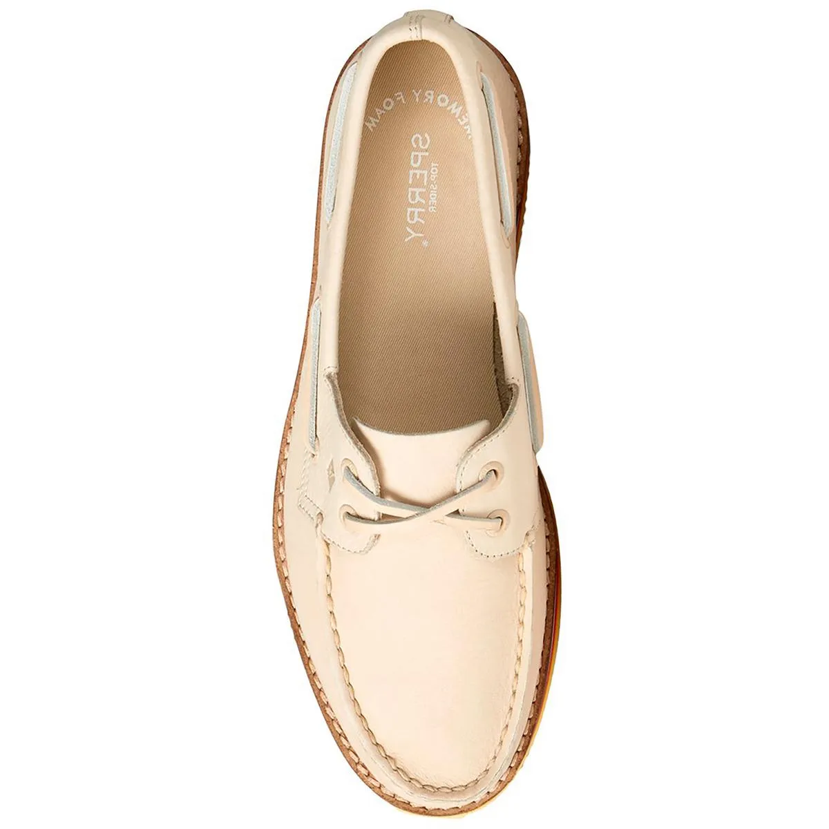2-Eye Stacked Womens Leather Moc Toe Boat Shoes