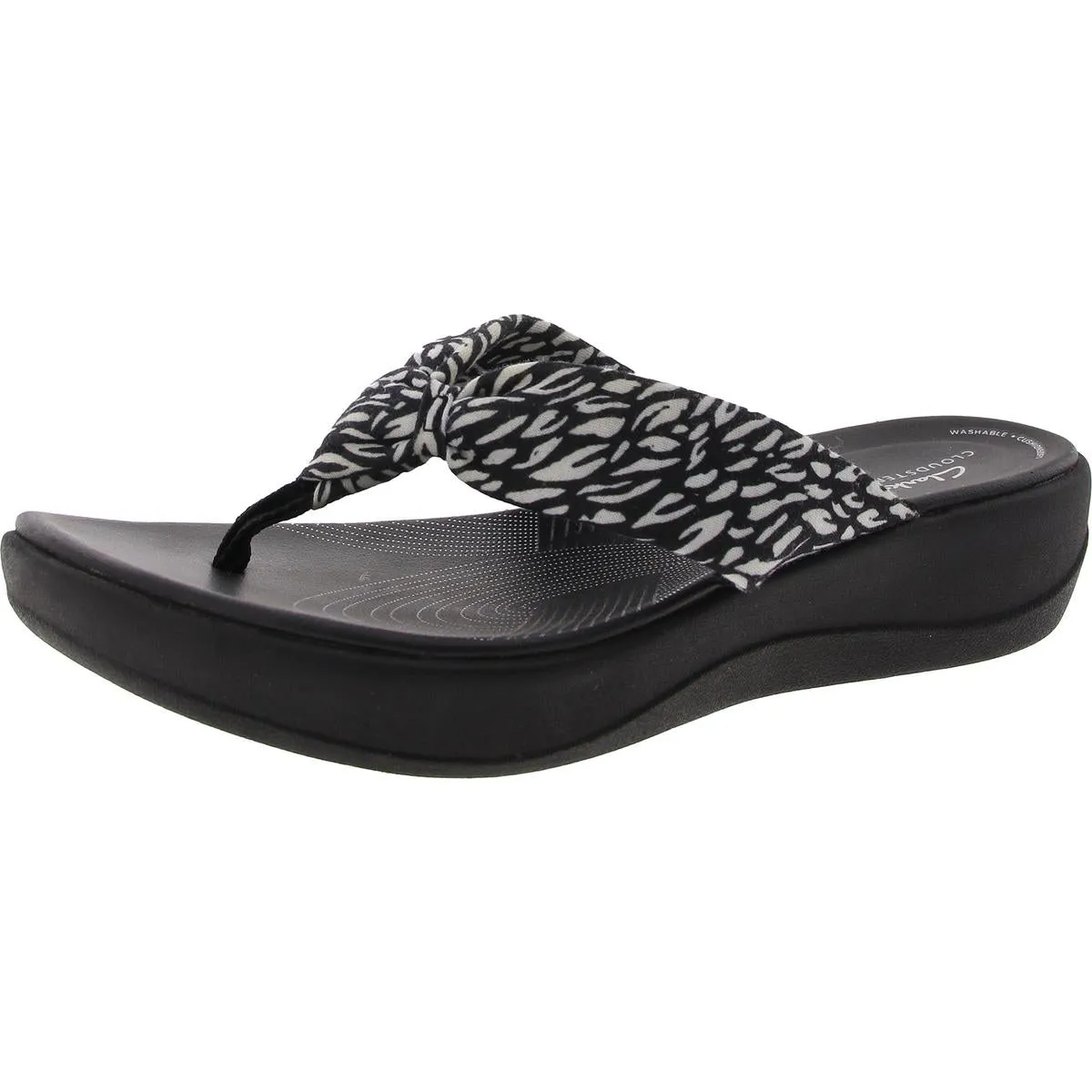 261698724075 Womens Cushioned Footbed Manmade Slide Sandals