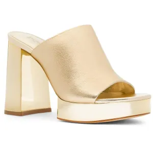 40T4CLMS1M Womens Block Heel Leather Platform Sandals