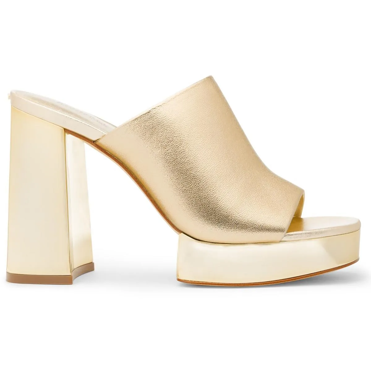 40T4CLMS1M Womens Block Heel Leather Platform Sandals