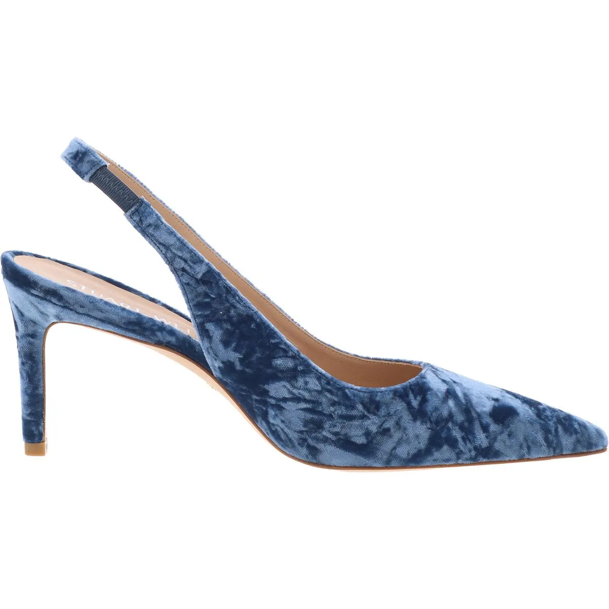 75 Womens Covered Heel Velvet Slingback Heels