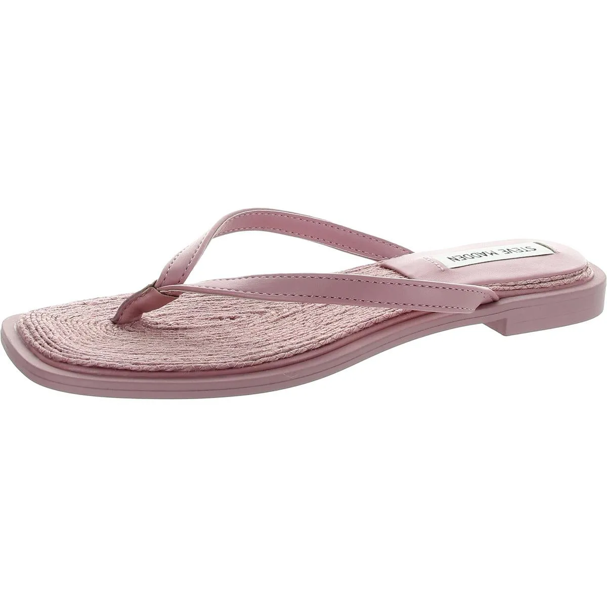 Abela Womens Faux Leather Toe Post Flip-Flops