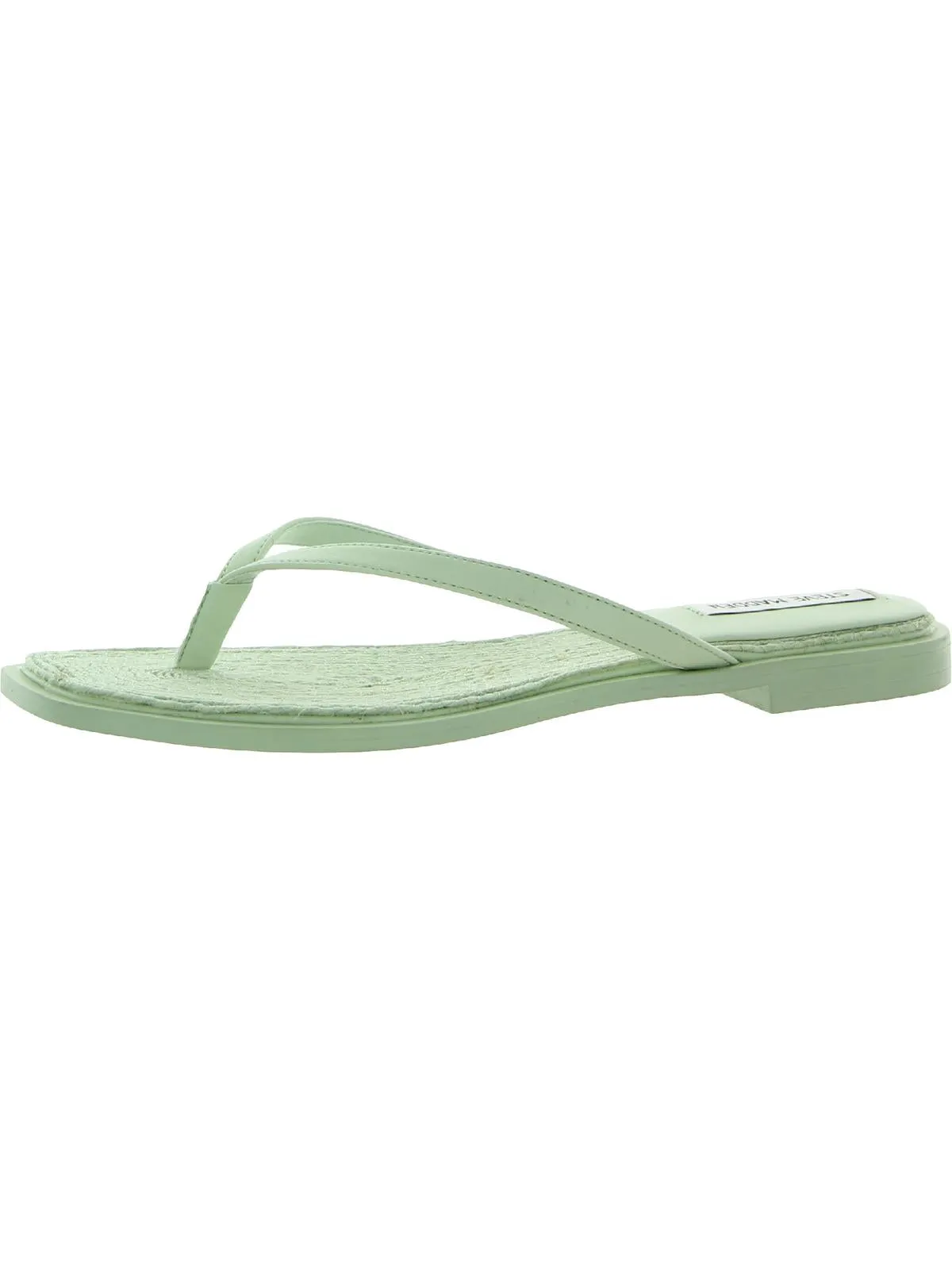 Abela Womens Faux Leather Toe Post Flip-Flops
