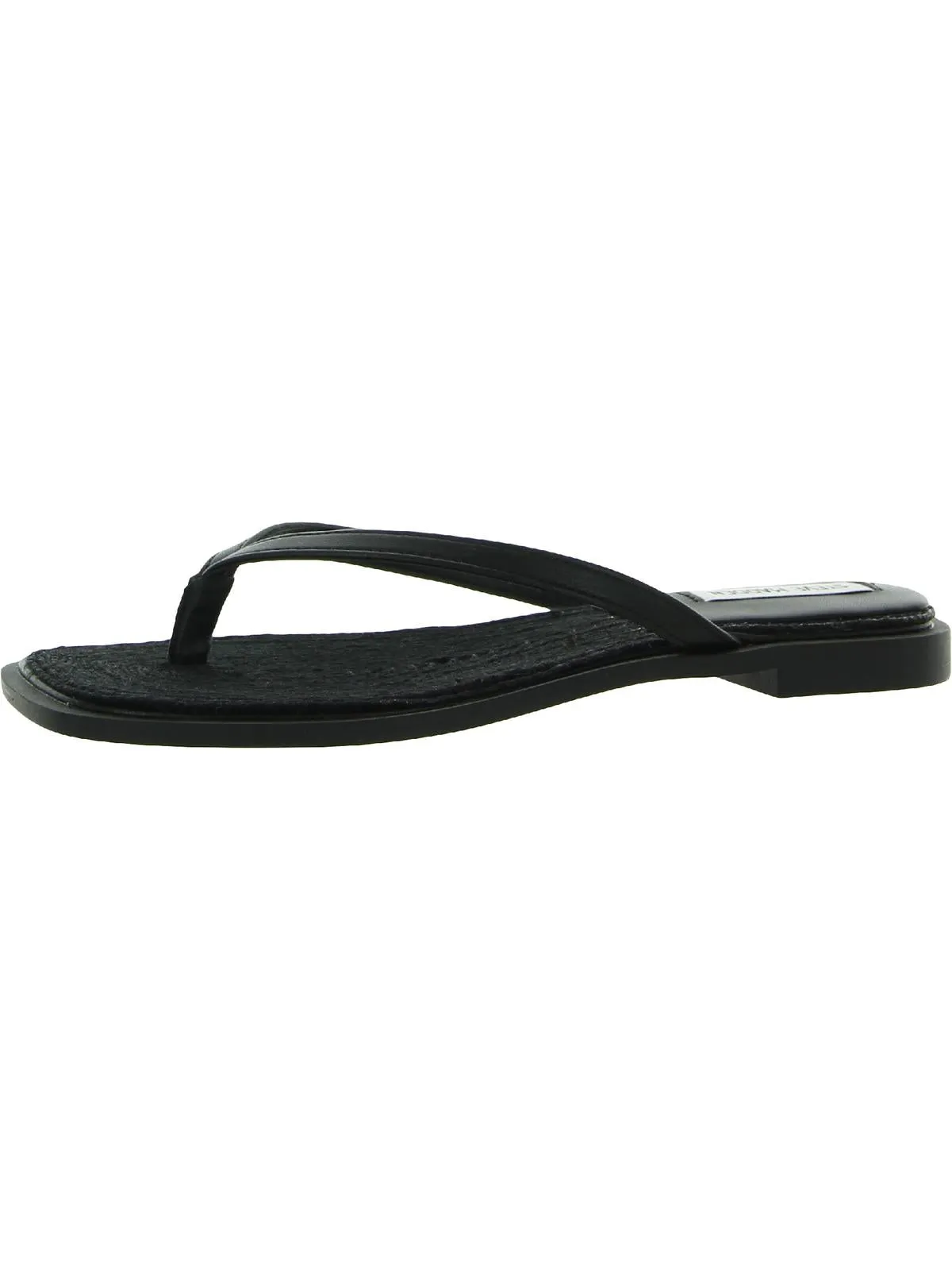 Abela Womens Faux Leather Toe Post Flip-Flops