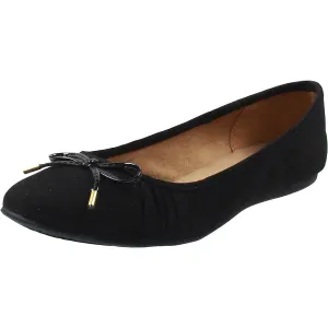 Addia Womens Bow Microfiber Ballet Flats