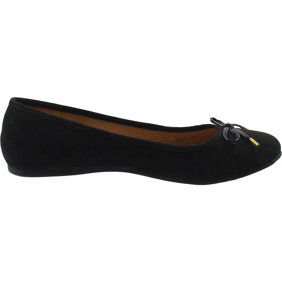 Addia Womens Bow Microfiber Ballet Flats