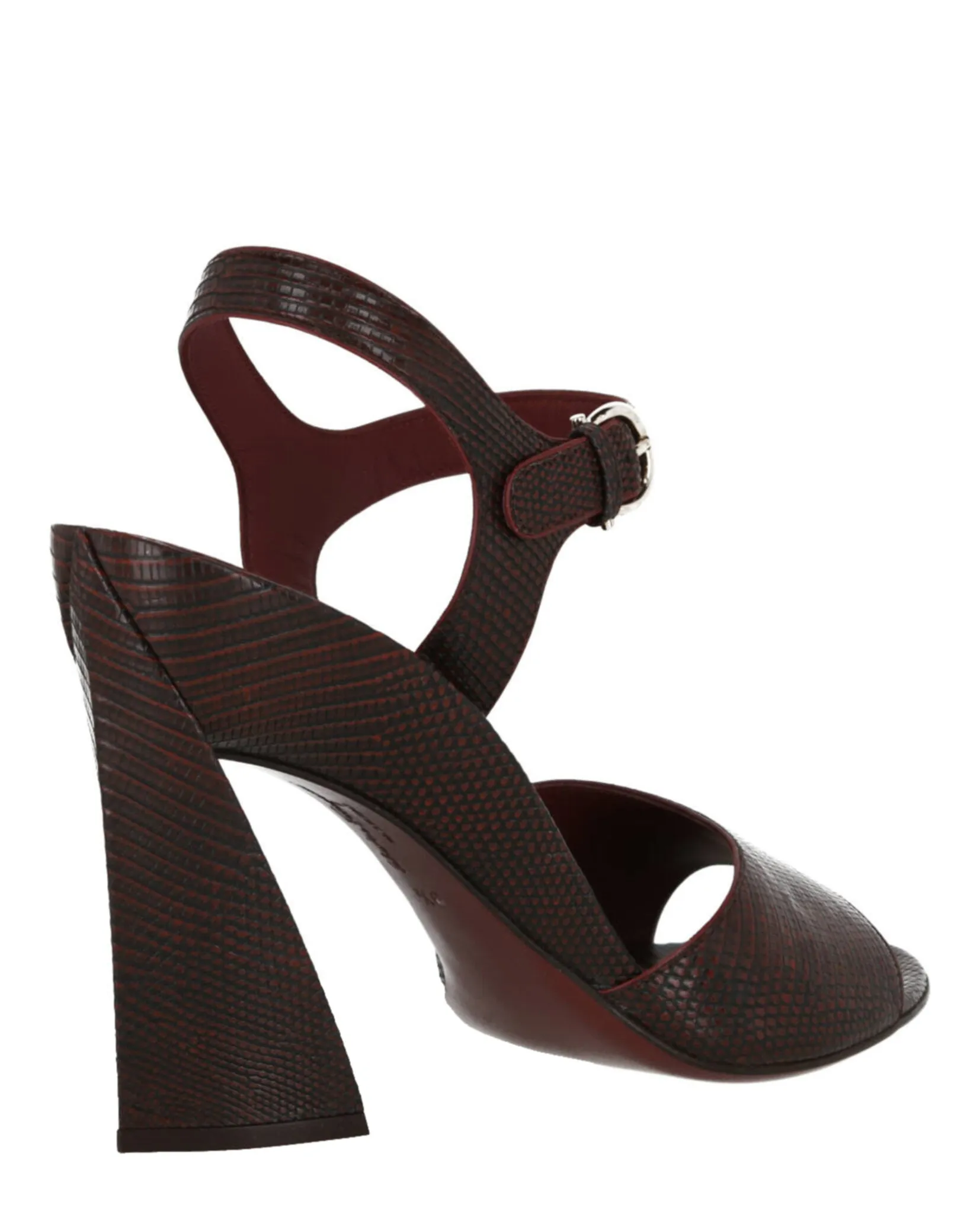 Aede Lizard Embossed Heel Sandal