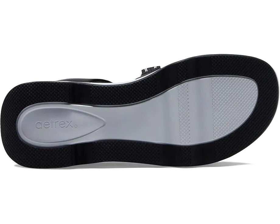 Aetrex Marz Sandals Women's US 9-9.5 Black Adjustable Strap Outdoor KHD1050