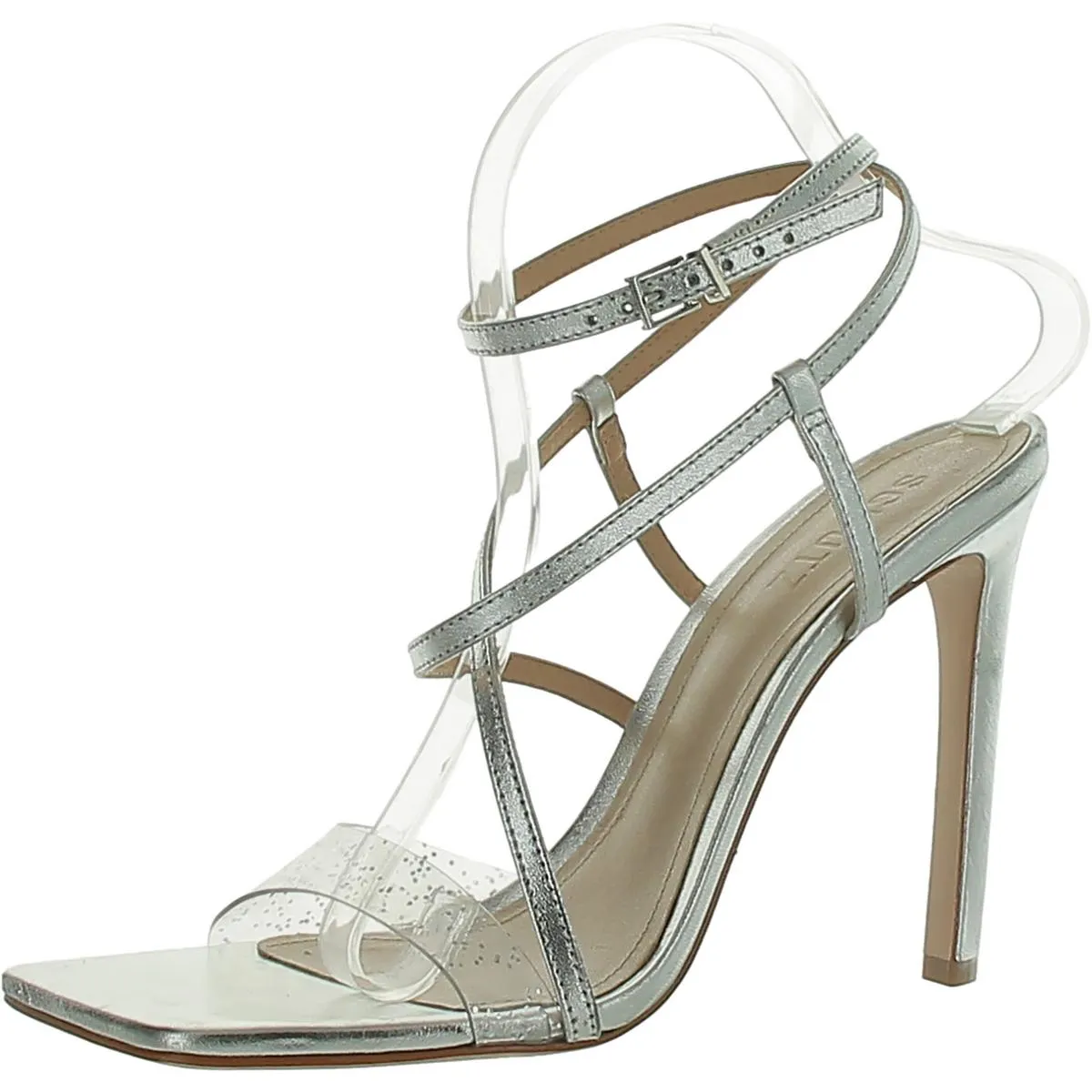 AISHA Womens Leather Square toe Heels