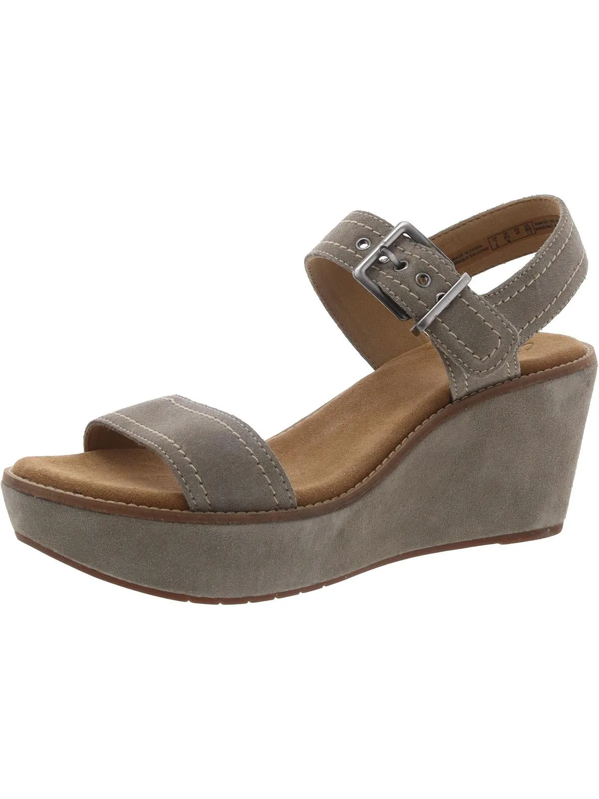 Aisley Orchid Womens Suede Ankle Strap Wedge Sandals