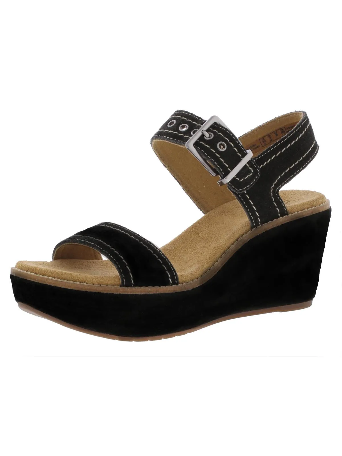 Aisley Orchid Womens Suede Ankle Strap Wedge Sandals