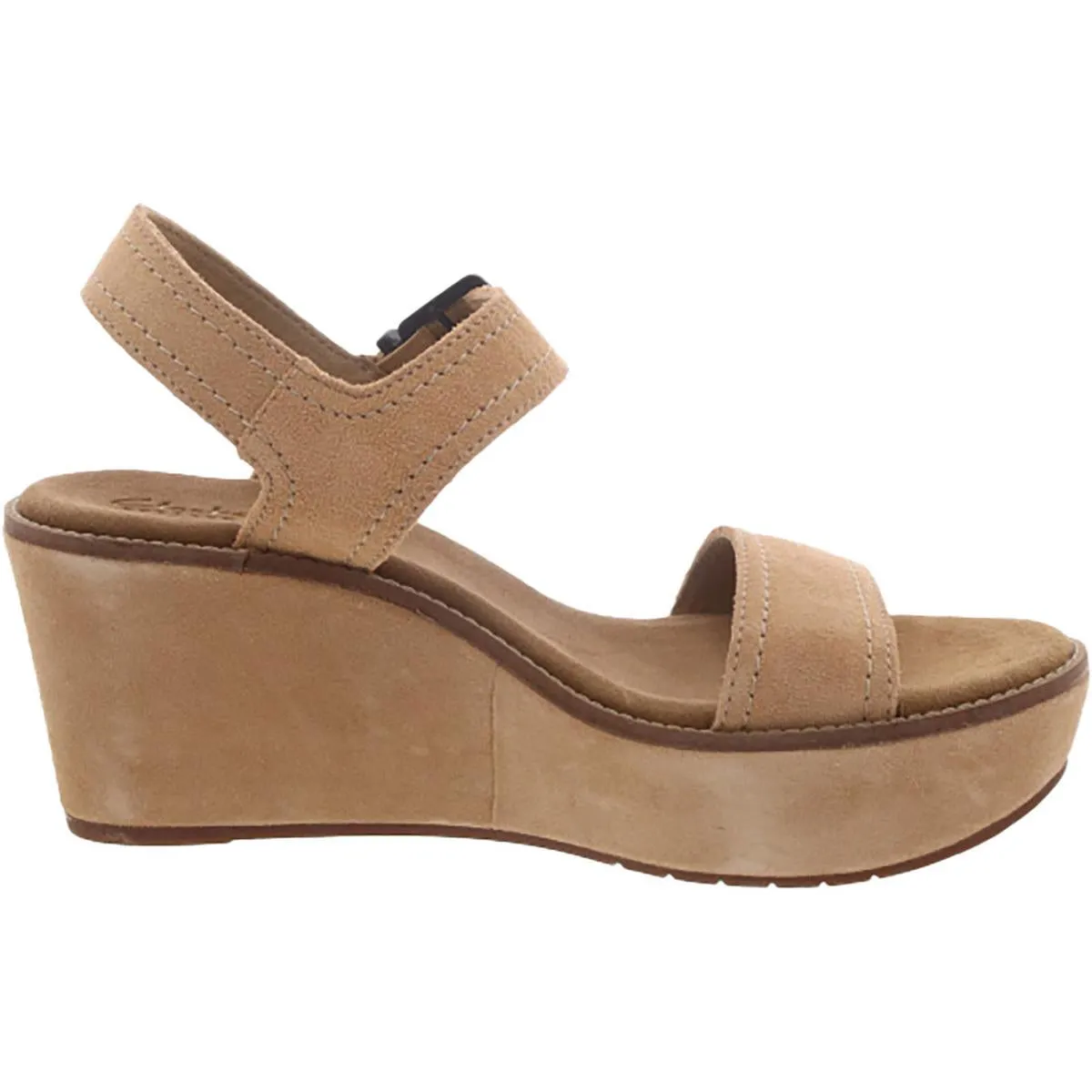 Aisley Orchid Womens Suede Ankle Strap Wedge Sandals