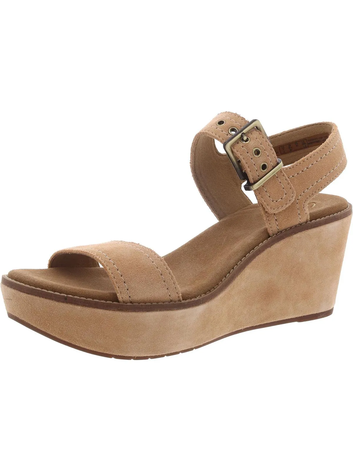 Aisley Orchid Womens Suede Ankle Strap Wedge Sandals