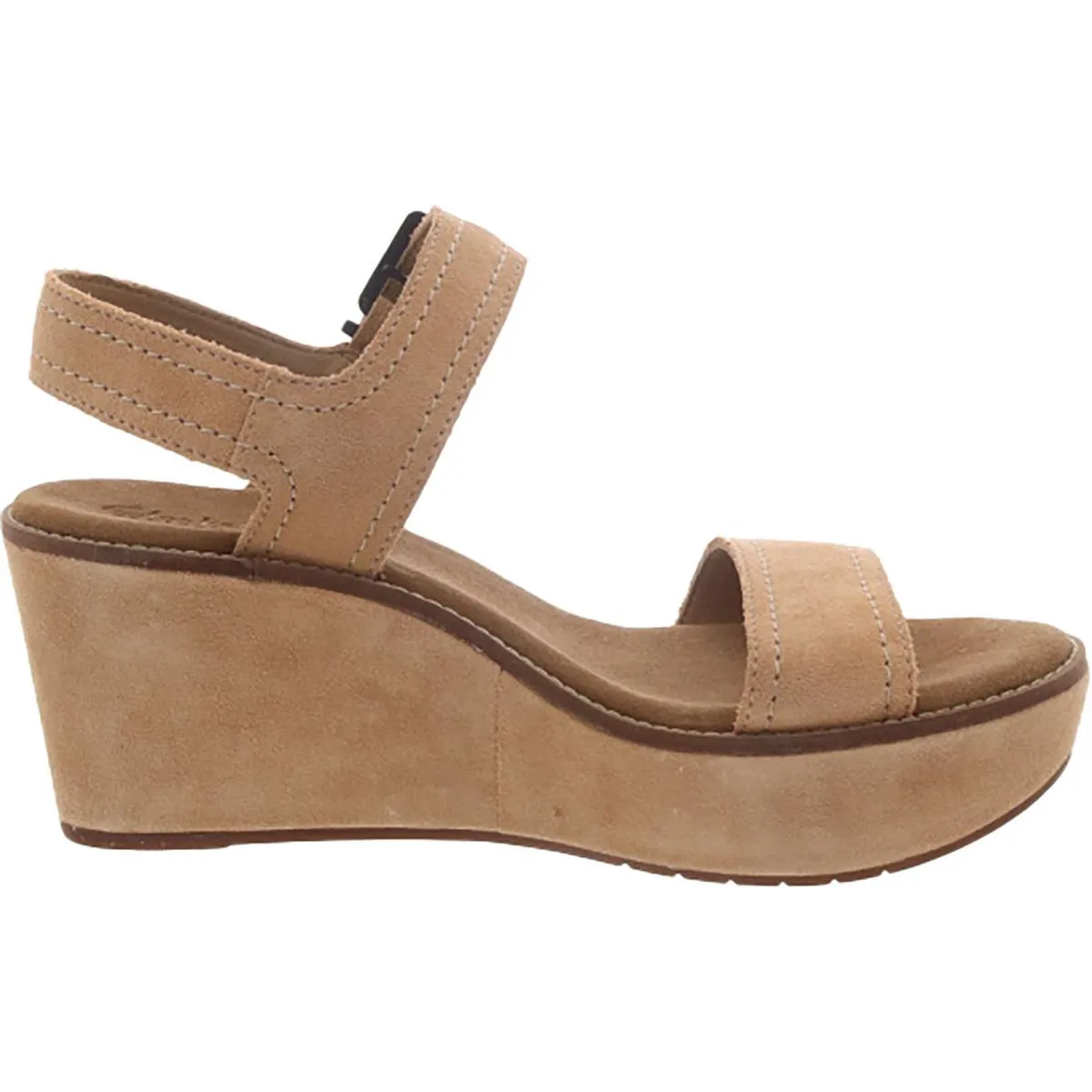 Aisley Orchid Womens Suede Ankle Strap Wedge Sandals