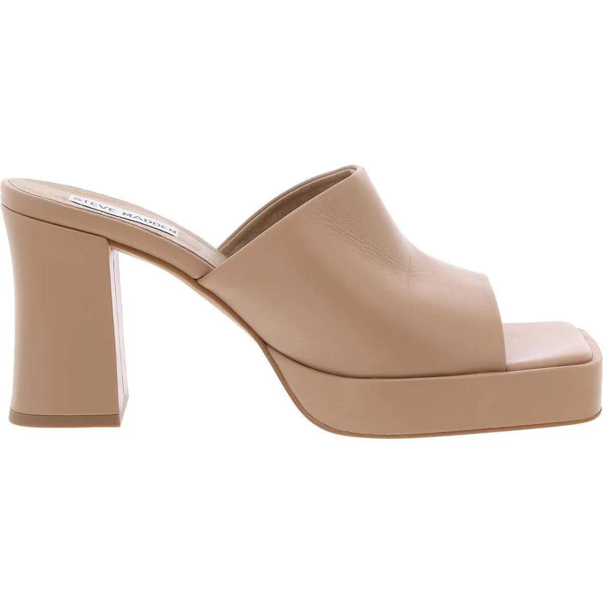 Alex Womens Solid Leather Block Heel