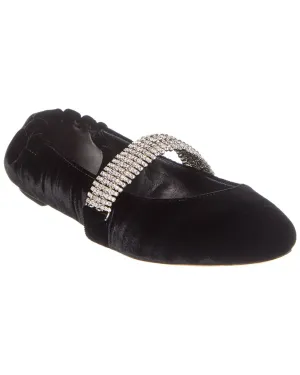 Alexandre Birman Camila Velvet Ballerina Flat