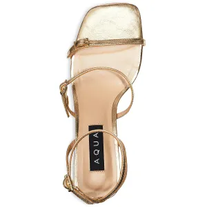 Allie Womens Metallic Leather Block Heel