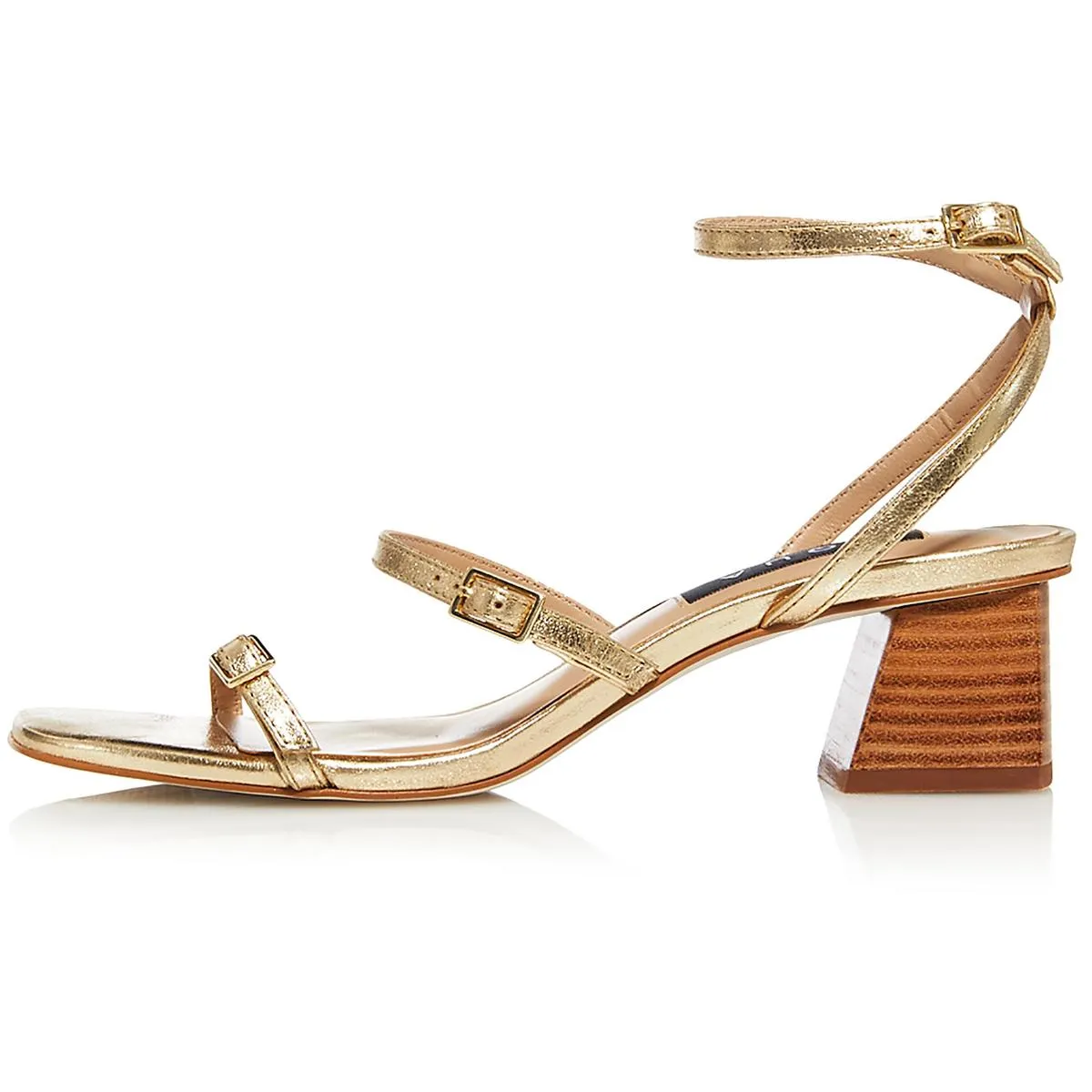 Allie Womens Metallic Leather Block Heel