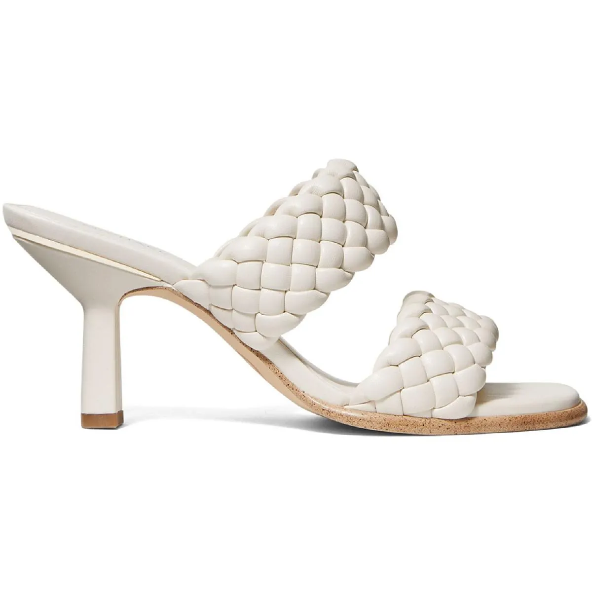 Amelia Womens Faux Leather Woven Heels