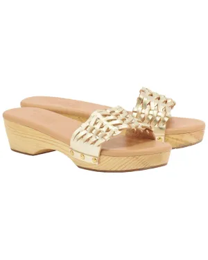 Ancient Greek Sandals Open Woven Leather Clog
