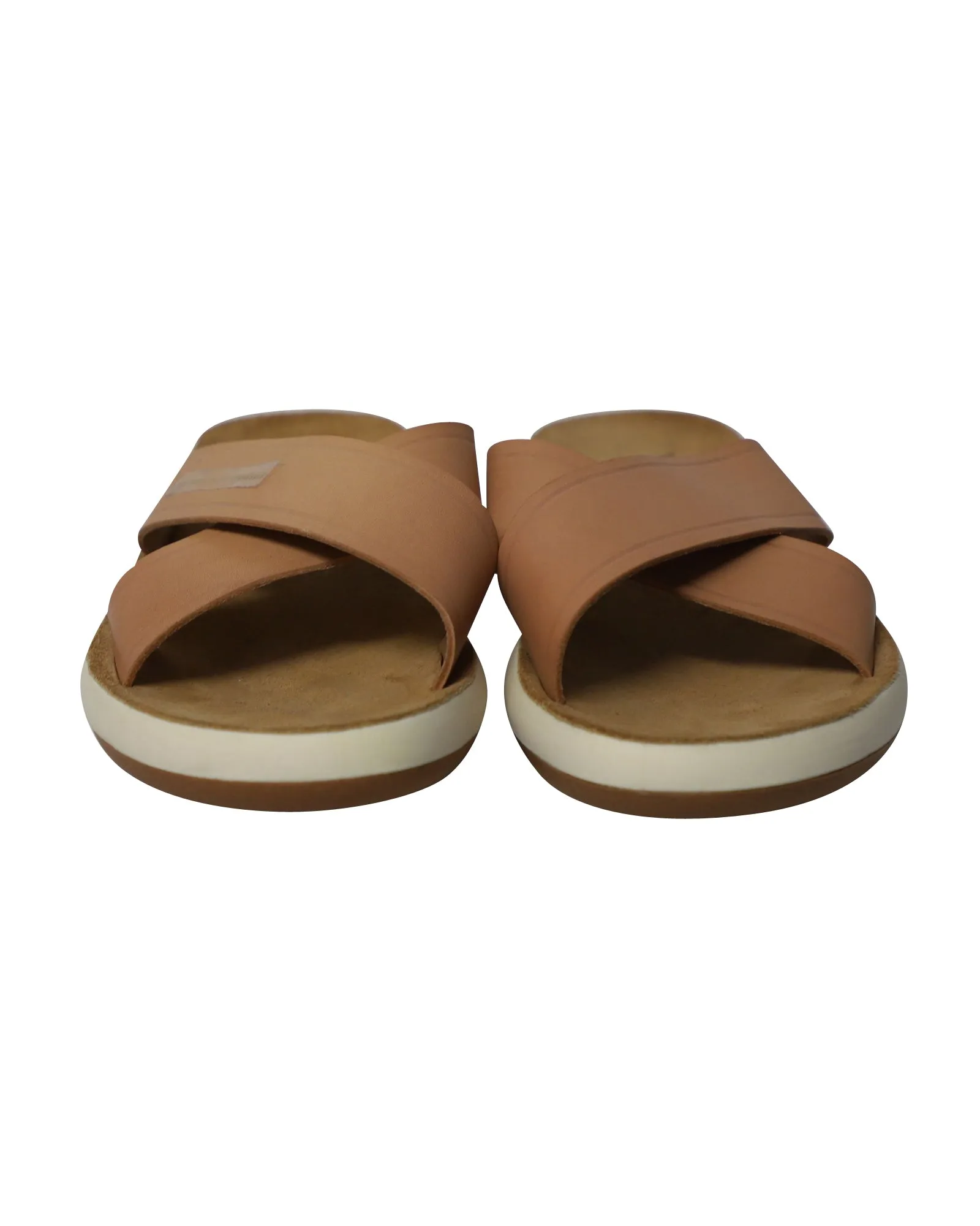 Ancient Greek Thais Comfort Slip-On Sandals in Brown Leather