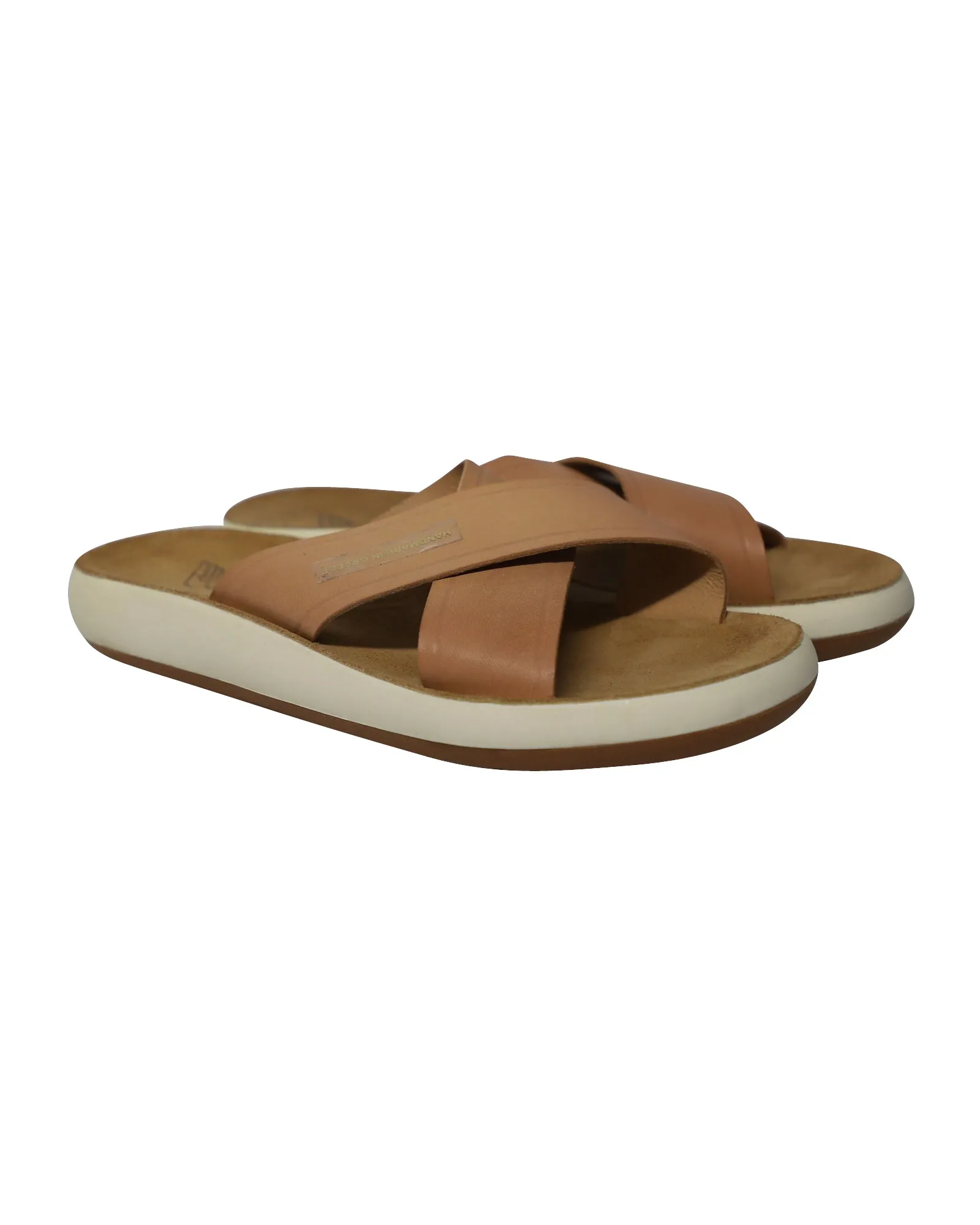 Ancient Greek Thais Comfort Slip-On Sandals in Brown Leather