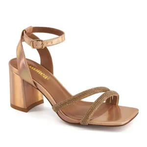 Andrea Exclusive High Heels Sandals With Rhinestones Straps