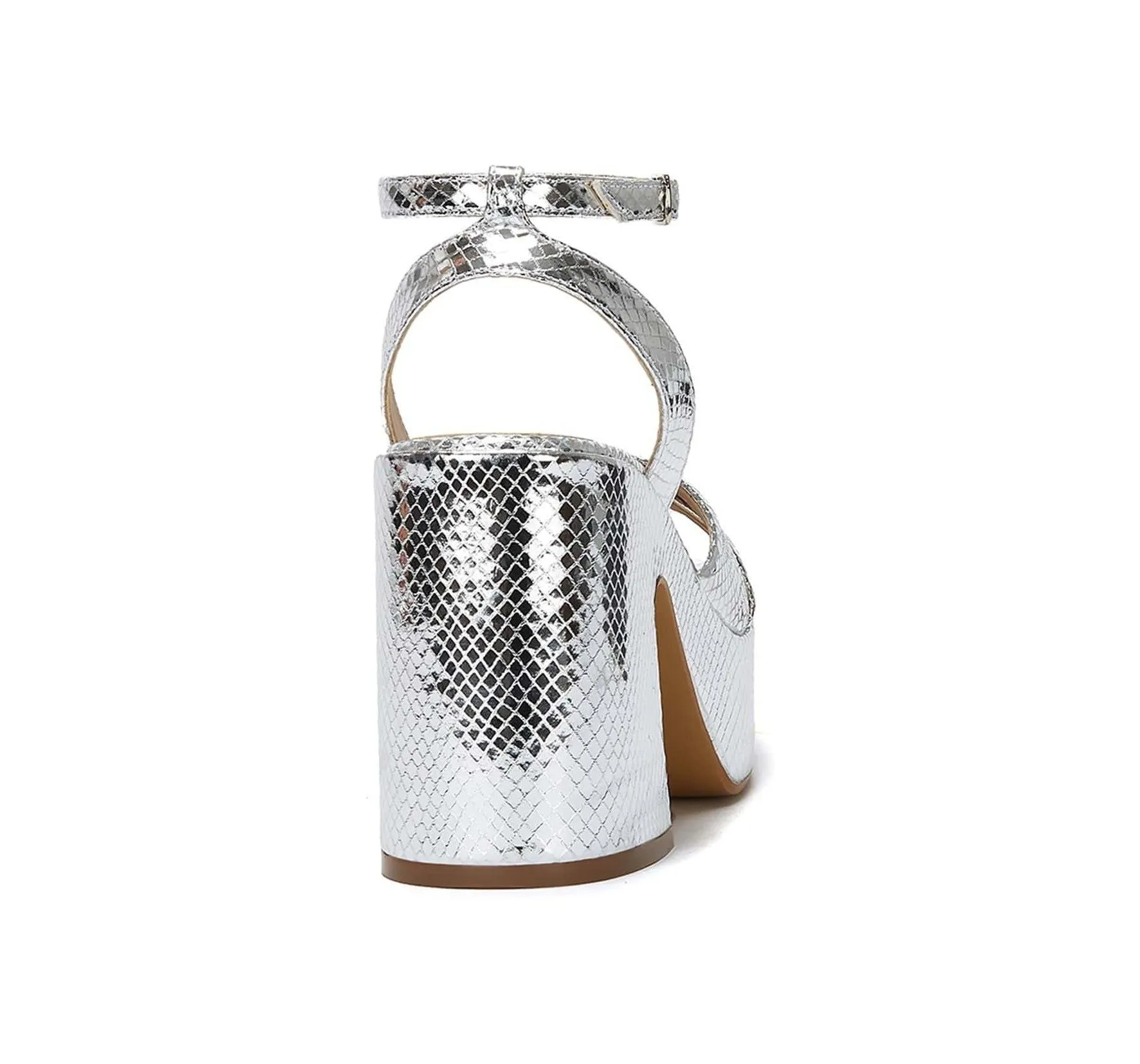 Andrea Platform Sandals Metallic Look