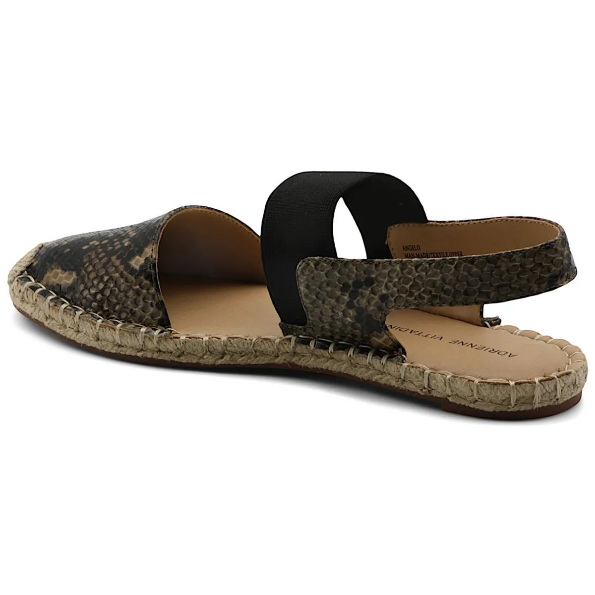 Angelo Womens Canvas Slingback Flat Sandals