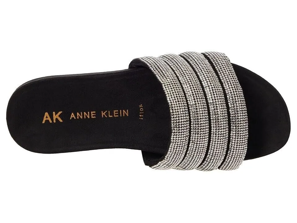 Anne Klein Gloria GLOR01f9-001 Slide Women's US 8.5 Black Slip On Sandals KHD808