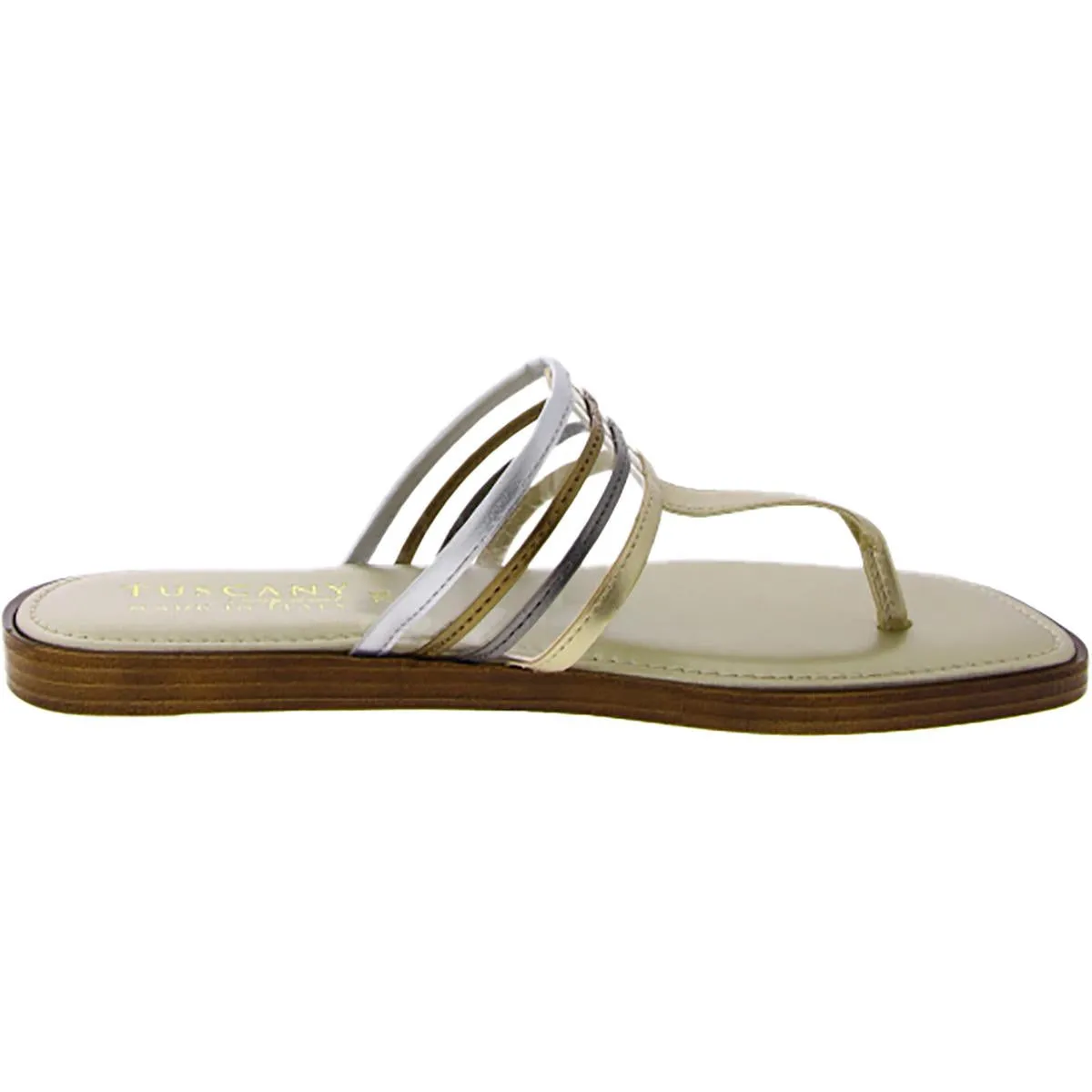 Antea Womens Faux Leather Slip-On Slide Sandals