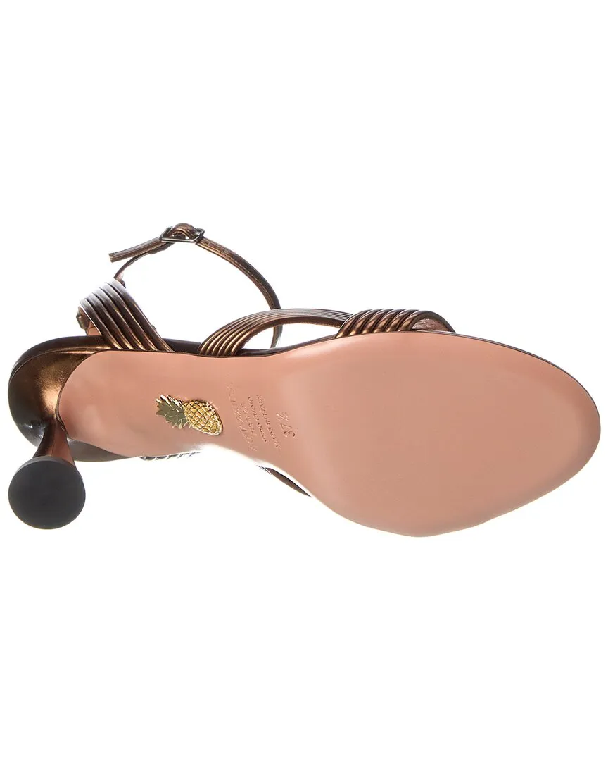Aquazzura Darly 75 Metallic Leather Sandal
