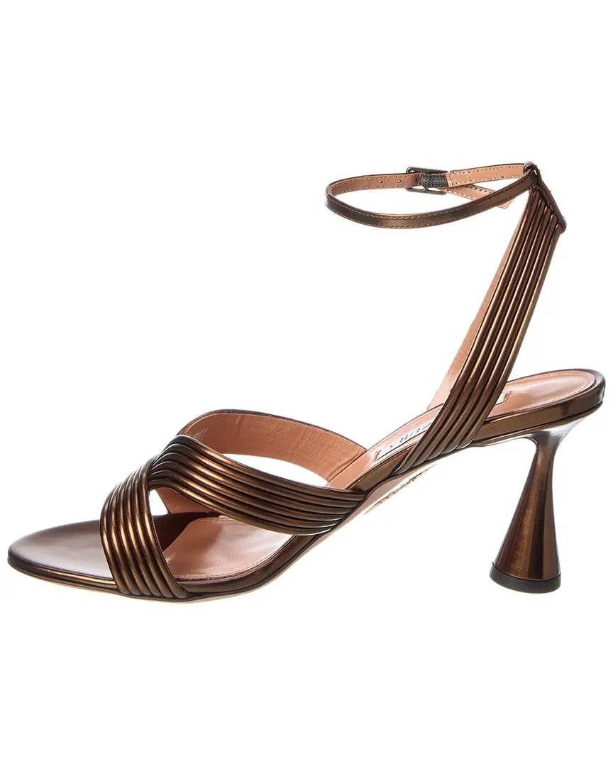 Aquazzura Darly 75 Metallic Leather Sandal
