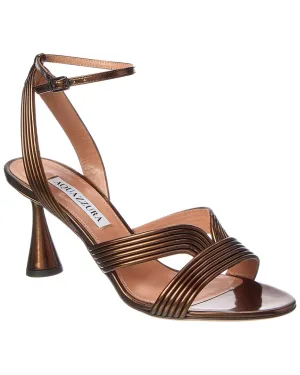 Aquazzura Darly 75 Metallic Leather Sandal