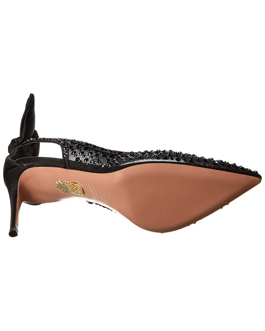 Aquazzura Mesh & Satin Slingback Pump