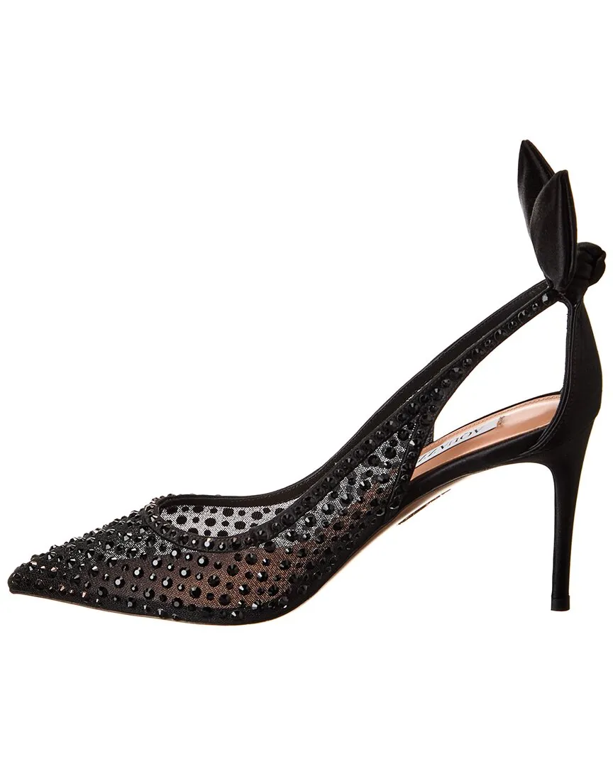 Aquazzura Mesh & Satin Slingback Pump