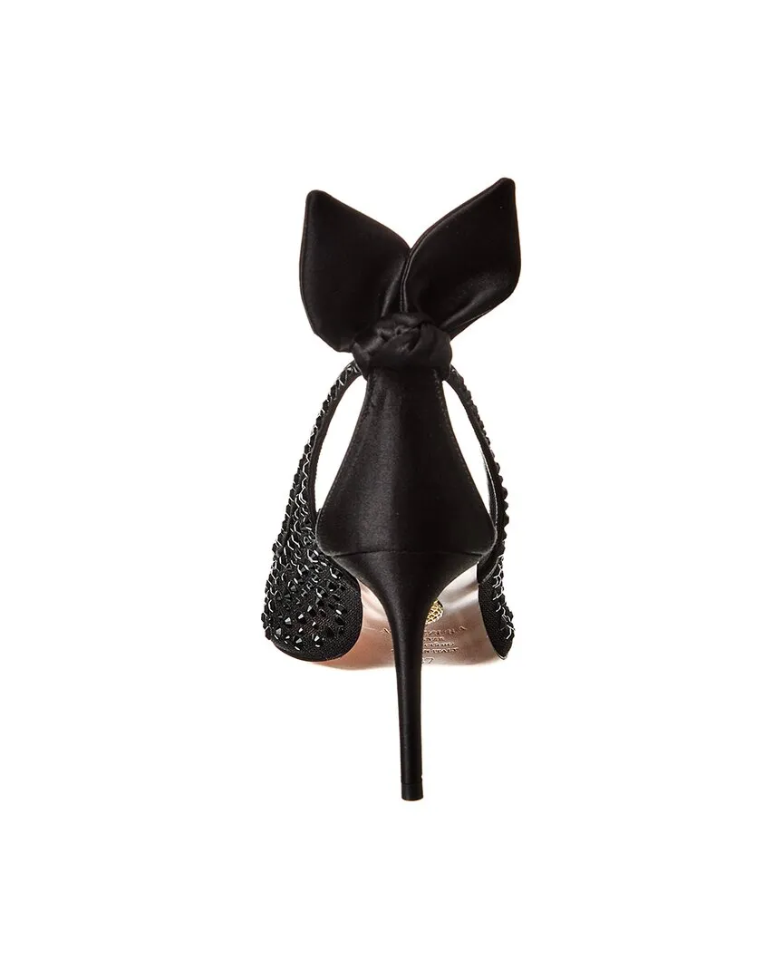 Aquazzura Mesh & Satin Slingback Pump