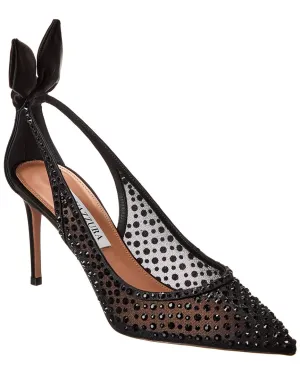 Aquazzura Mesh & Satin Slingback Pump