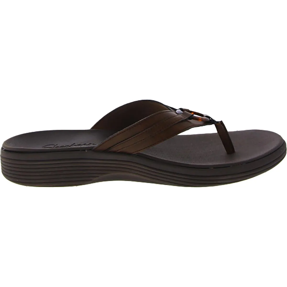 Arch Fit Maui-Summer Fun Womens Faux Leather Casual Flip-Flops