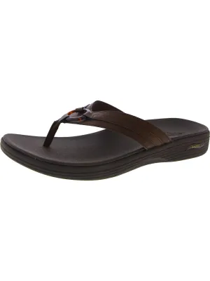 Arch Fit Maui-Summer Fun Womens Faux Leather Casual Flip-Flops