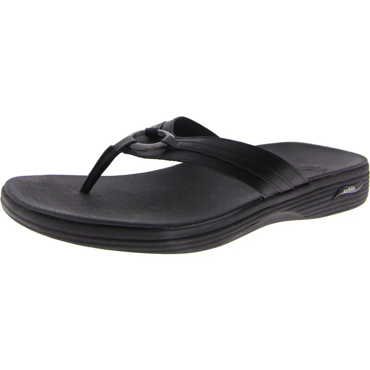 Arch Fit Maui-Summer Fun Womens Faux Leather Casual Flip-Flops