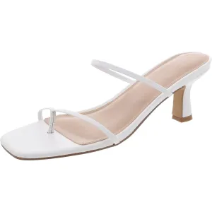 Aria Womens Leather Slip-On Slide Sandals