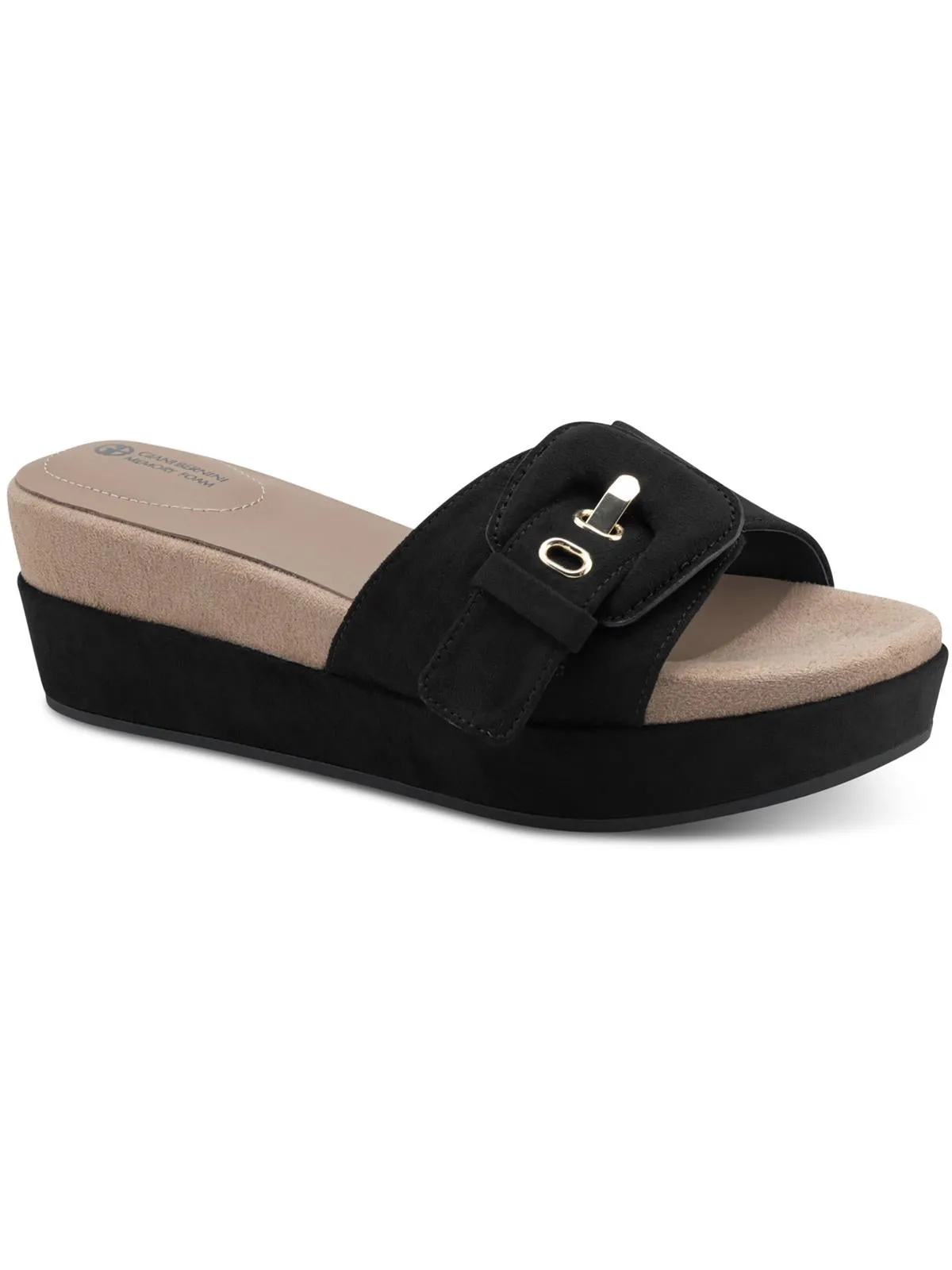 Ashllyn Womens Faux Suede Cork Wedge Sandals