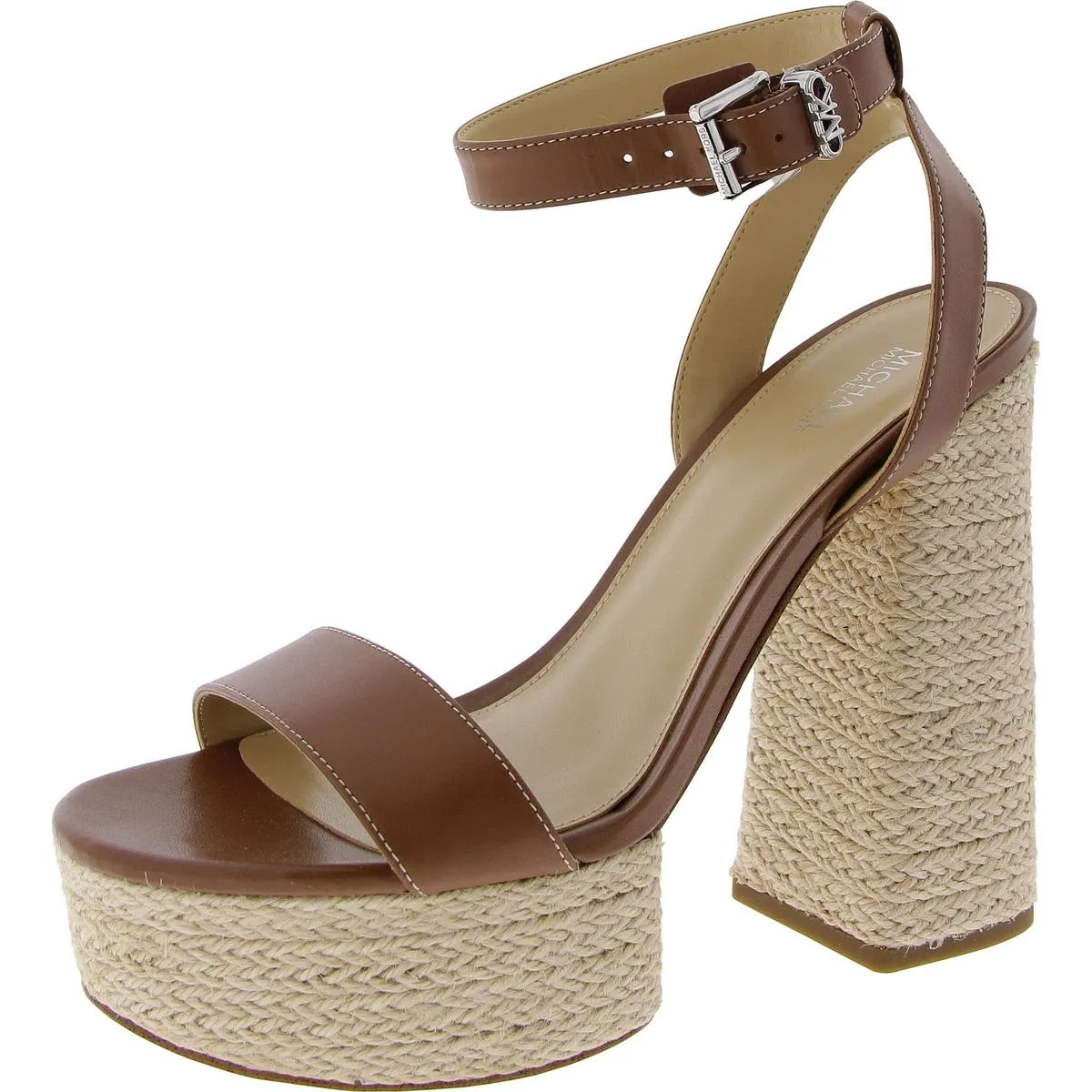 Ashton Womens Leather Block Heel Platform Sandals