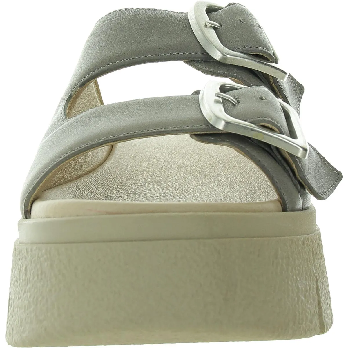 Astrid Womens Buckle Leather Platform Sandals