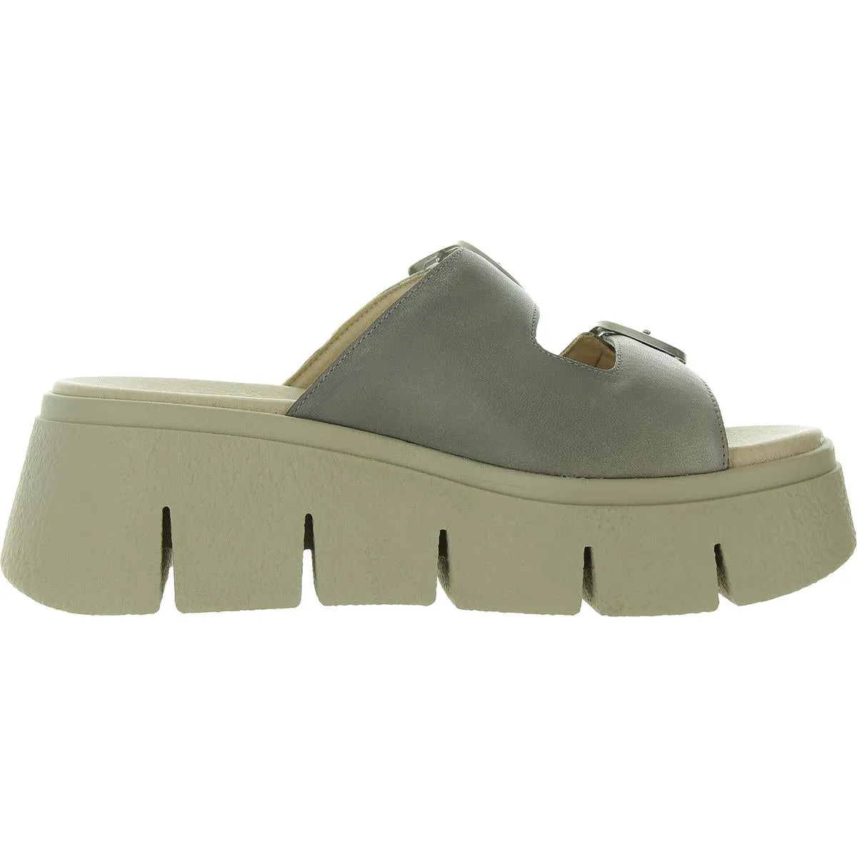 Astrid Womens Buckle Leather Platform Sandals