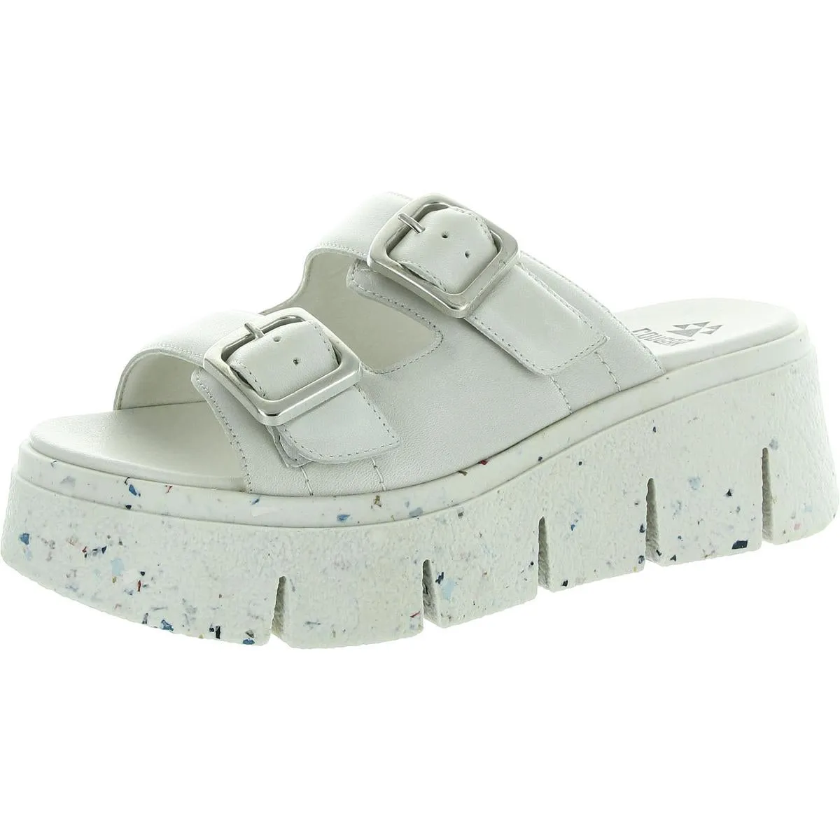 Astrid Womens Buckle Leather Platform Sandals