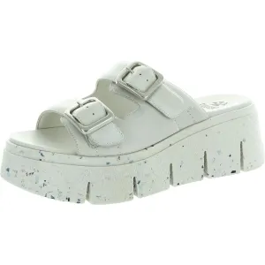 Astrid Womens Buckle Leather Platform Sandals