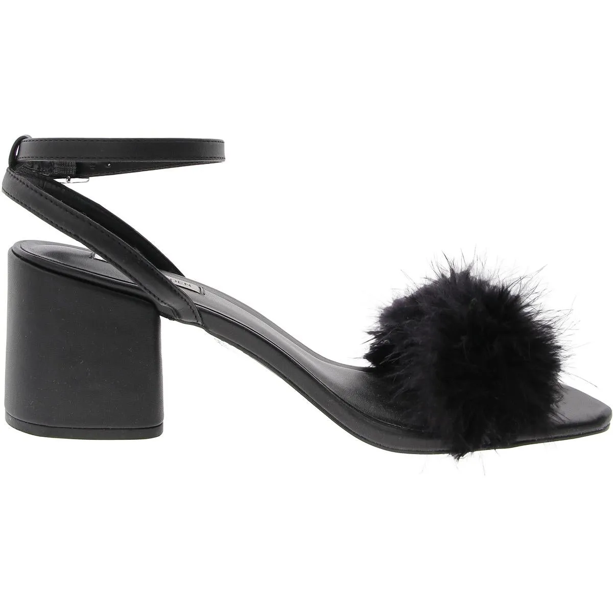 Audrina F Womens Embellished Faux Leather Block Heel