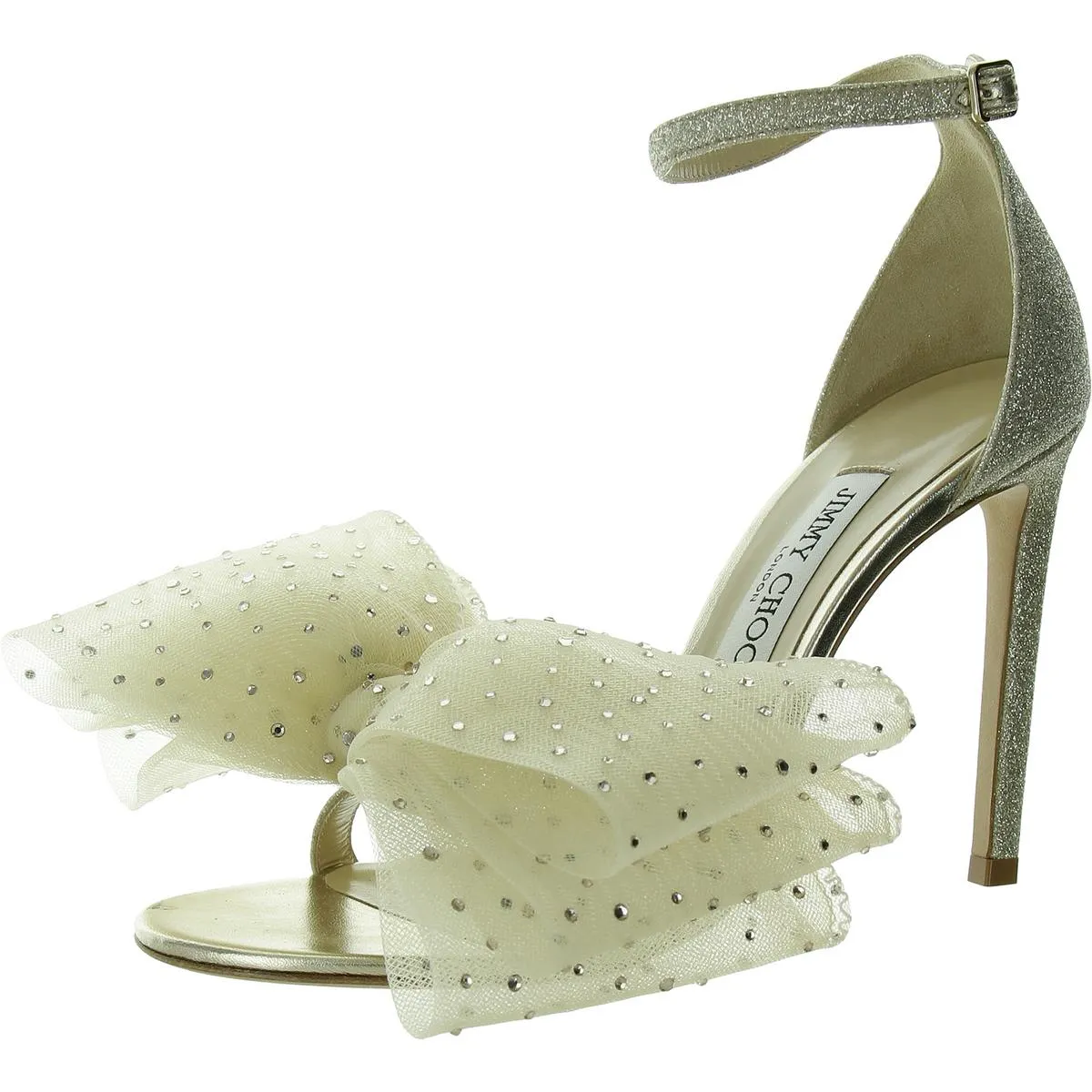 Aveline 100 Womens Bow Ankle Strap Heels